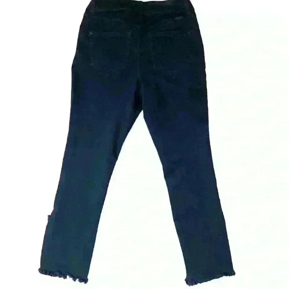 INC Skinny leg ankle black Jeans frayed leg sz 4